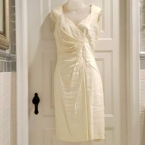 Cream fitted midi dress